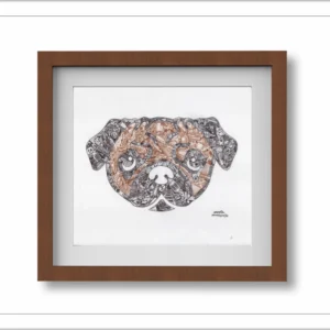 Mops art - ballpoint pens drawing