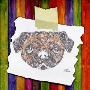 Mops - pop art - kresba propiskami By MOPSL