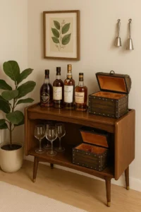 Designový box na skleničky v elegantním interiéru