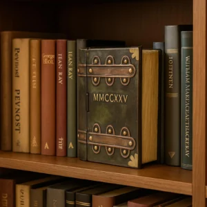 Úložný box ve tvaru knihy v moderní knihovně