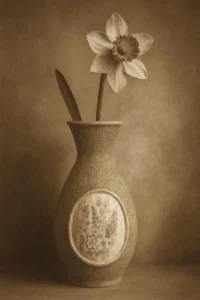 handmade váza s pískovým povrchem vintage