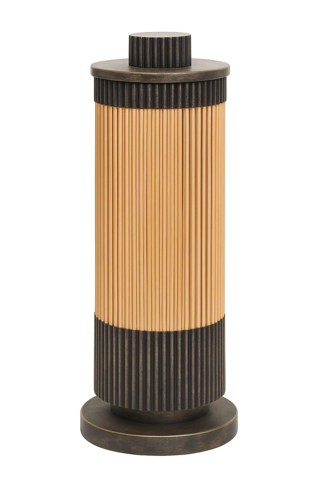 Designová lampa ze špejlí s vertikální strukturou, autor MOPSL